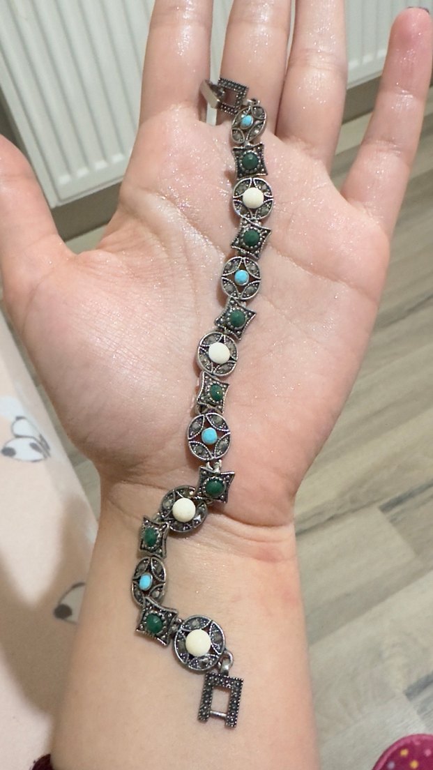 Turkuaz Taşlı Bohem Boncuklu Bileklik - Görsel 3