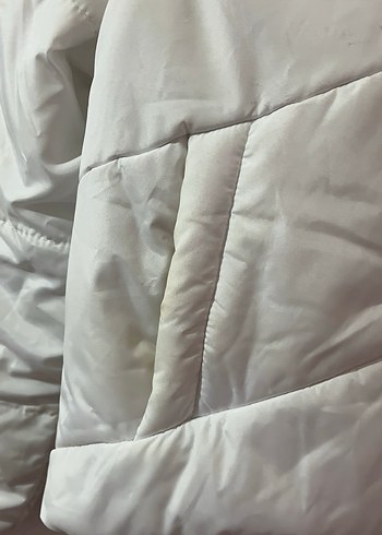 s Beden beyaz Renk Beyaz Fermuarlı Kadın Şişme Mont