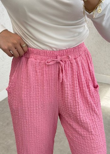 Diğer Pembe Bubble kumaş pantolon