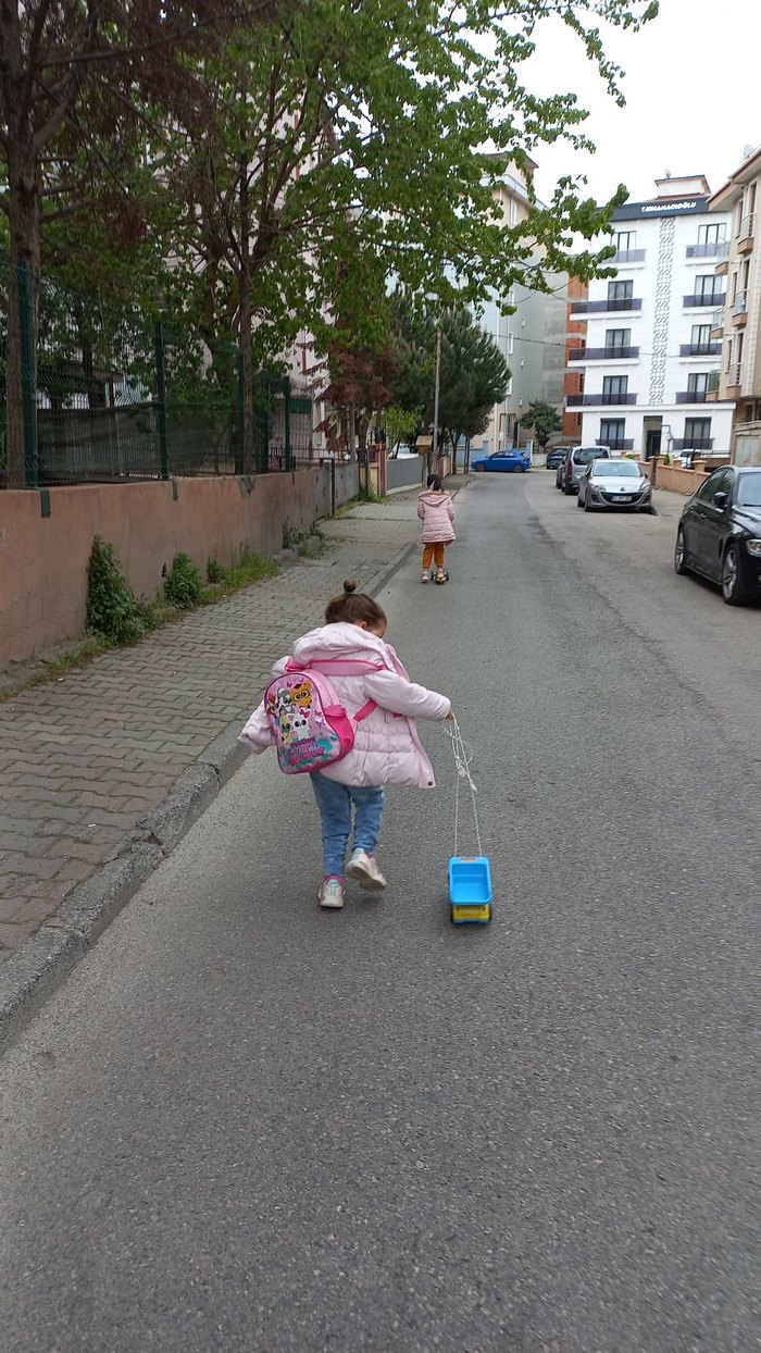 Pembe Puff Mont,, Kapüşonlu kız cocuk - Görsel 2