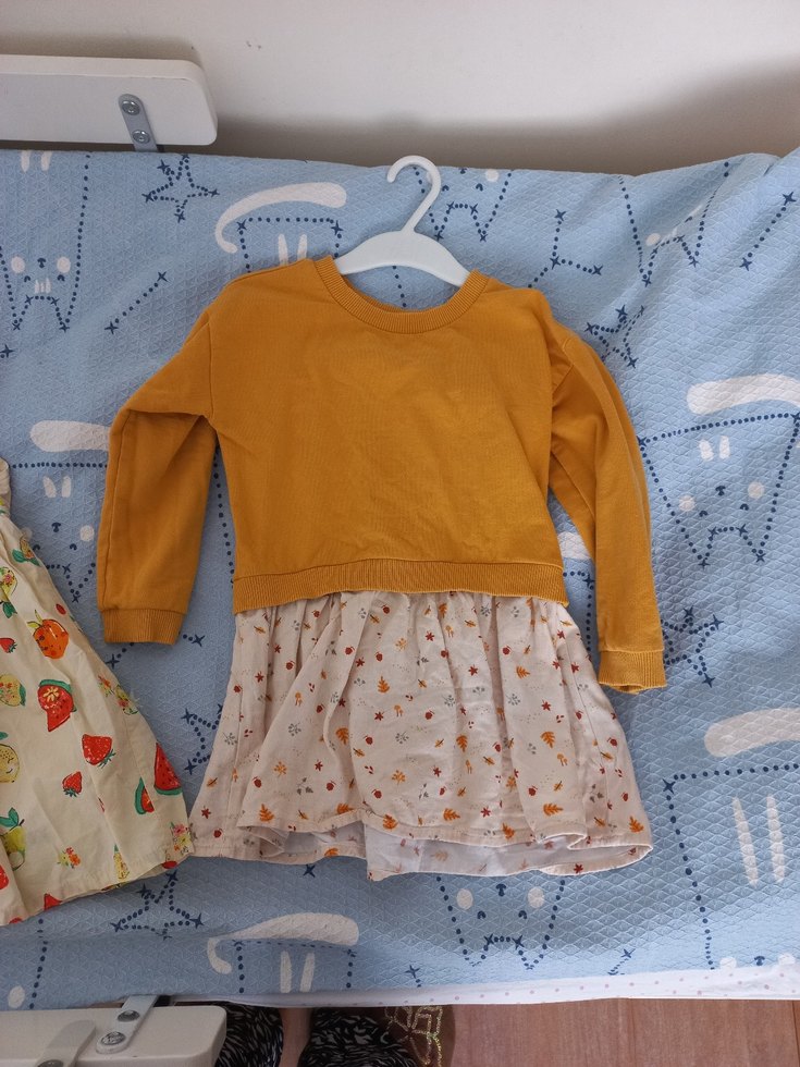 Kolsuz, Renkli Baskılı Kız Elbisesi - Görsel 2