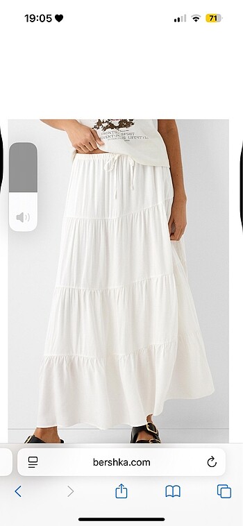 Bershka beyaz astarlı etek