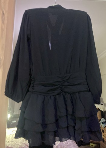 Siyah Gotik Midi Uzun Kollu Kadın Elbise - Görsel 9