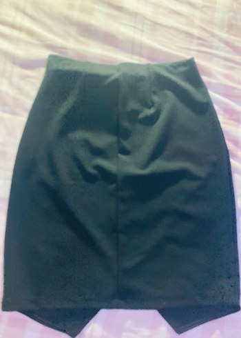 Drapeli Siyah Midi  Etek - Görsel 4