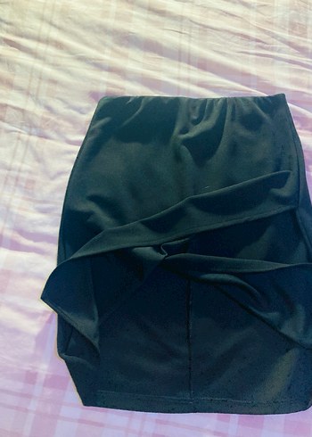 Drapeli Siyah Midi  Etek - Görsel 2