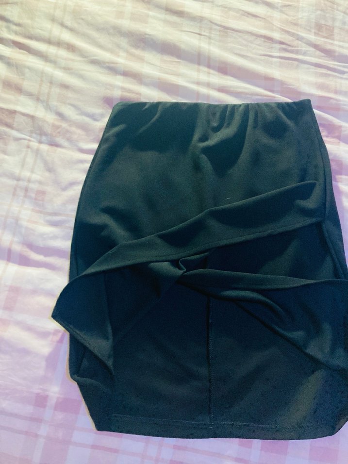 Drapeli Siyah Midi  Etek - Görsel 2