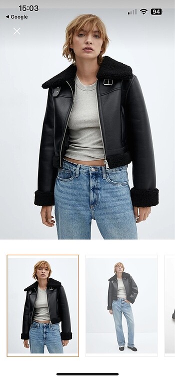 Mango Mango içi kürklü biker ceker