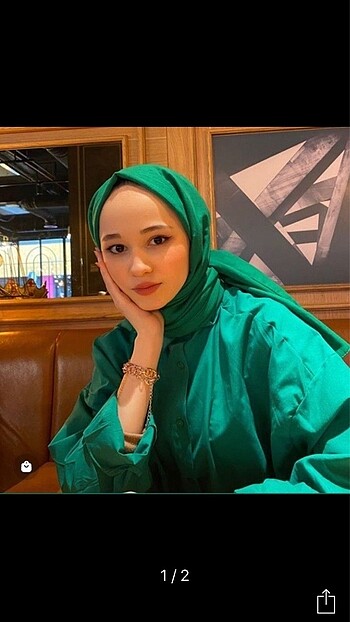 Valorscarf benetton yeşili pamuk kraş