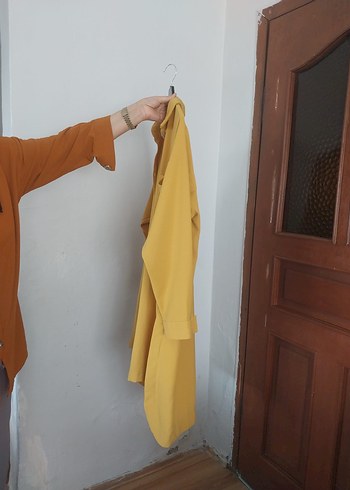 Armine Sarı Midi Uzun Kollu Salaş Tunik