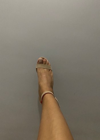 Bej İnce Topuklu Kadın Abiye Ayakkabı - Görsel 2