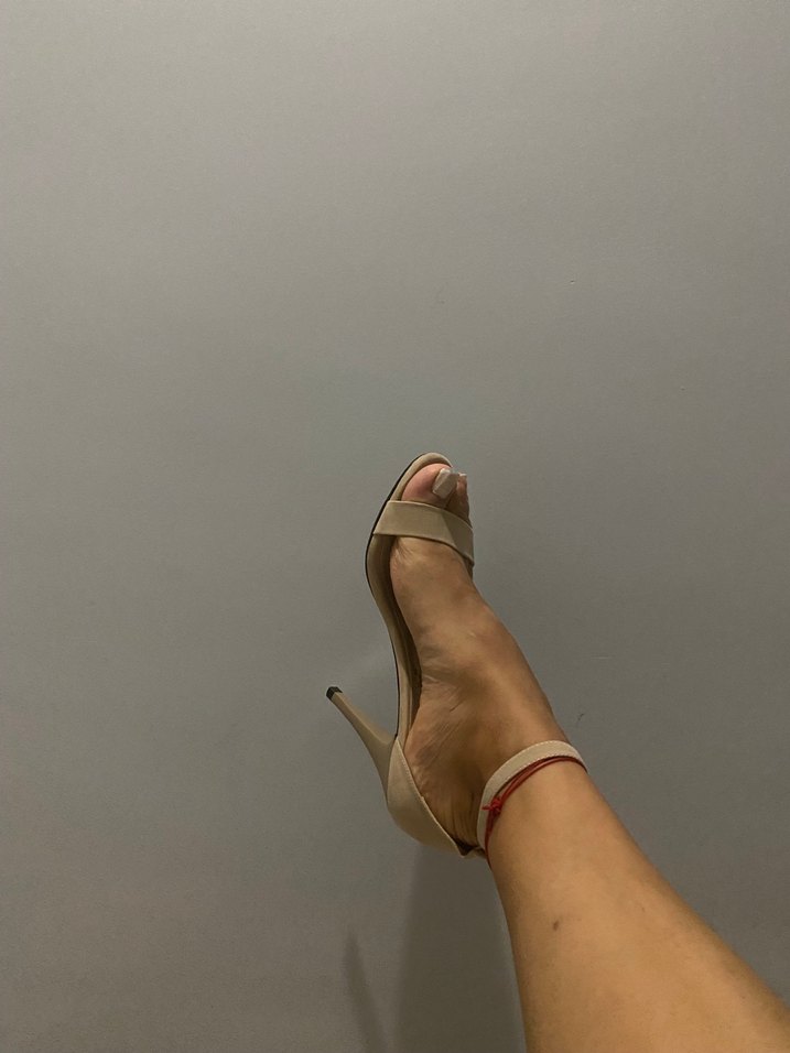 Bej İnce Topuklu Kadın Abiye Ayakkabı - Görsel 3