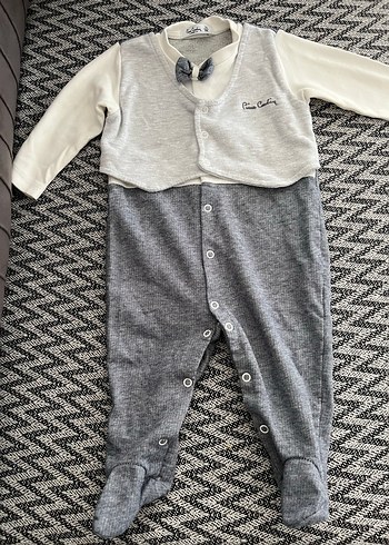 Gri Pamuklu Uzun Kollu Bebek Tulum - Görsel 2