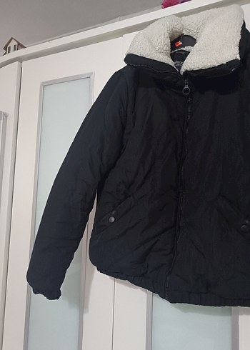 Defacto Siyah Kadın Kışlık Yüksek Yakalı Mont