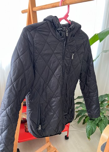 Fermuarlı Siyah Kadın Mont - Görsel 6