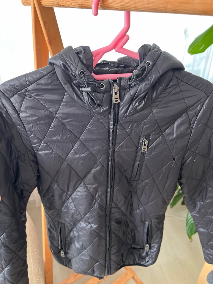 Fermuarlı Siyah Kadın Mont - Görsel 2