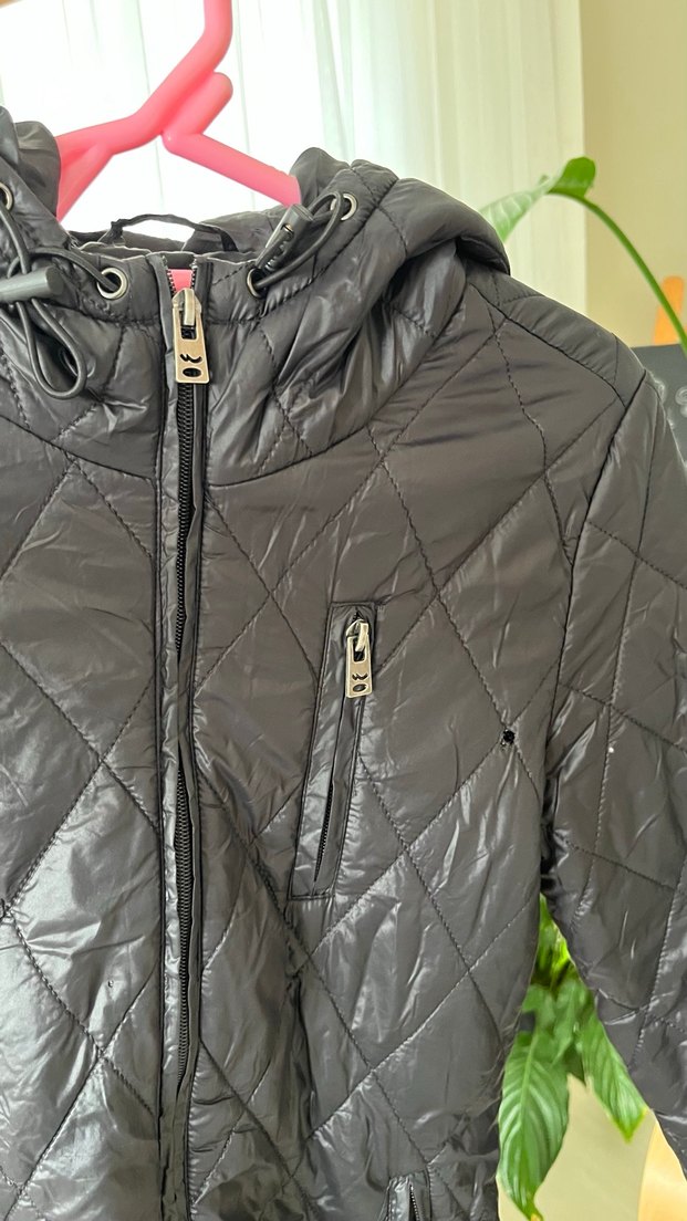 Fermuarlı Siyah Kadın Mont - Görsel 5