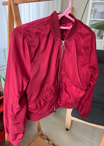 Kırmızı Kadın Fermuarlı Midi Ceket - Görsel 2