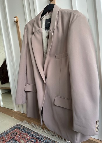 Düğmeli Bej Kadın Blazer Ceket - Görsel 2