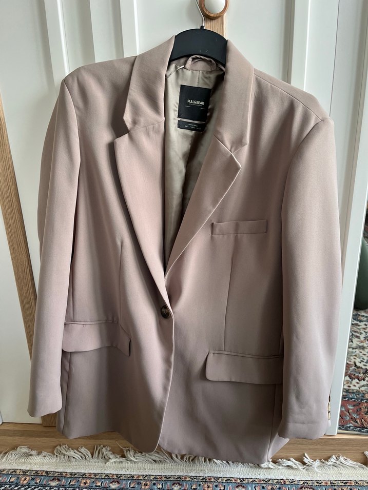 Düğmeli Bej Kadın Blazer Ceket - Görsel 4