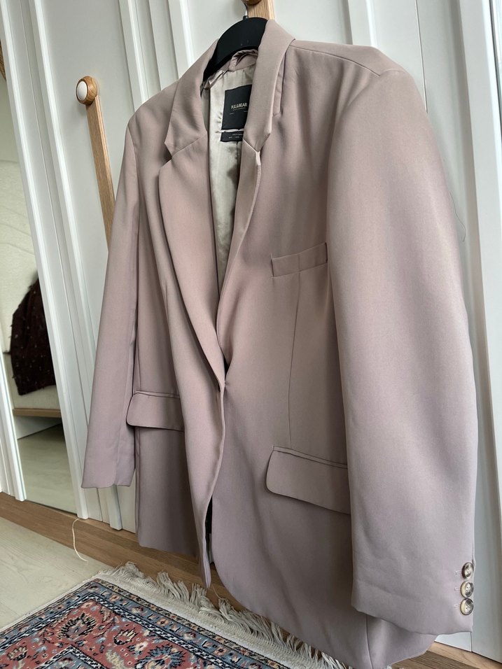 Düğmeli Bej Kadın Blazer Ceket - Görsel 2