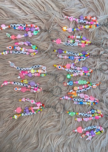 Boncuklu Anahtarlık çanta charm - Görsel 2