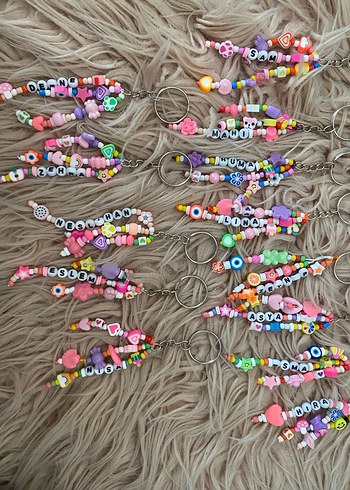 Boncuklu Anahtarlık çanta charm - Görsel 3