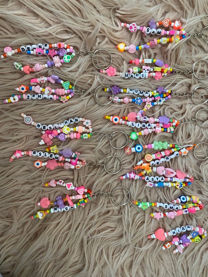 Boncuklu Anahtarlık çanta charm - Görsel 3