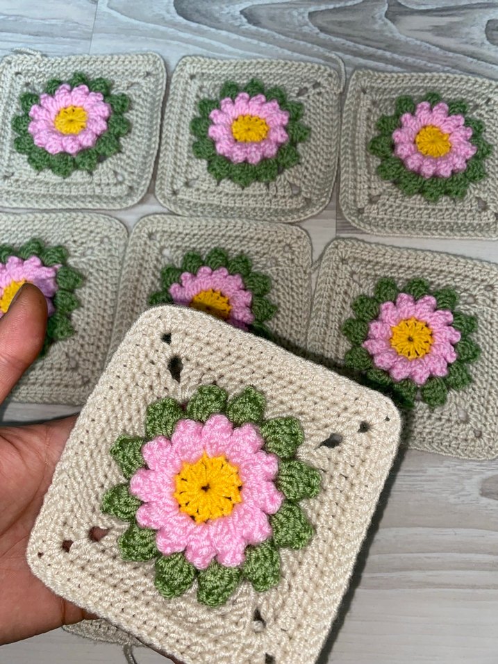 Bohem Çiçekli El Örgüsü 10 motif - Görsel 3