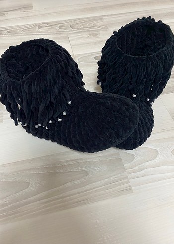 Kadın Siyah Örgü Panduff - Görsel 5