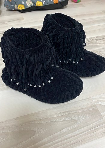 Kadın Siyah Örgü Panduff - Görsel 4