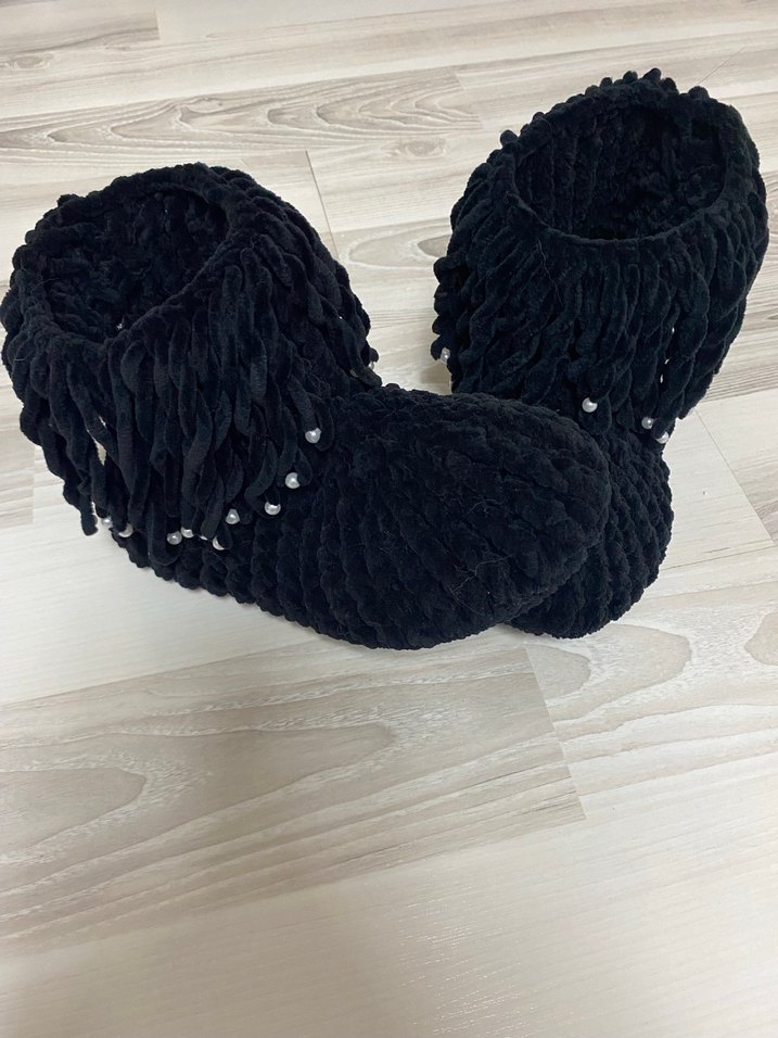 Kadın Siyah Örgü Panduff - Görsel 5