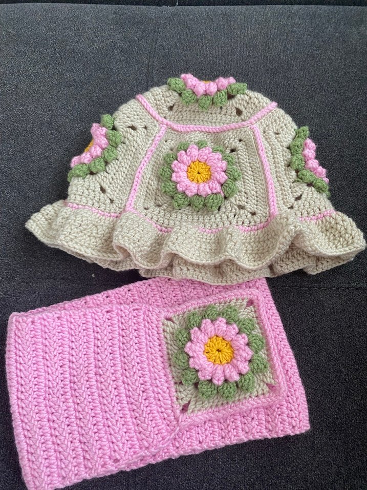 Kız çocuk atkı şapka takım - Görsel 2