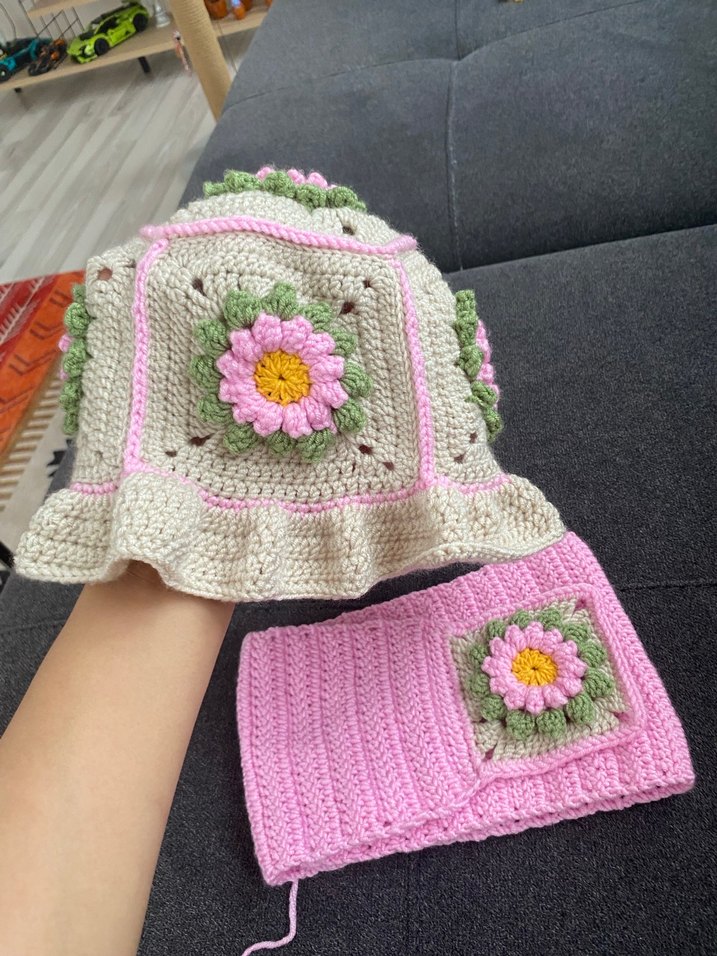 Kız çocuk atkı şapka takım - Görsel 3