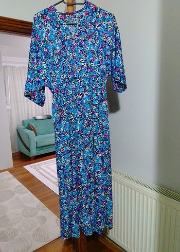 Mavi Bohem Uzun Salaş Hamile Elbisesi - Görsel 4