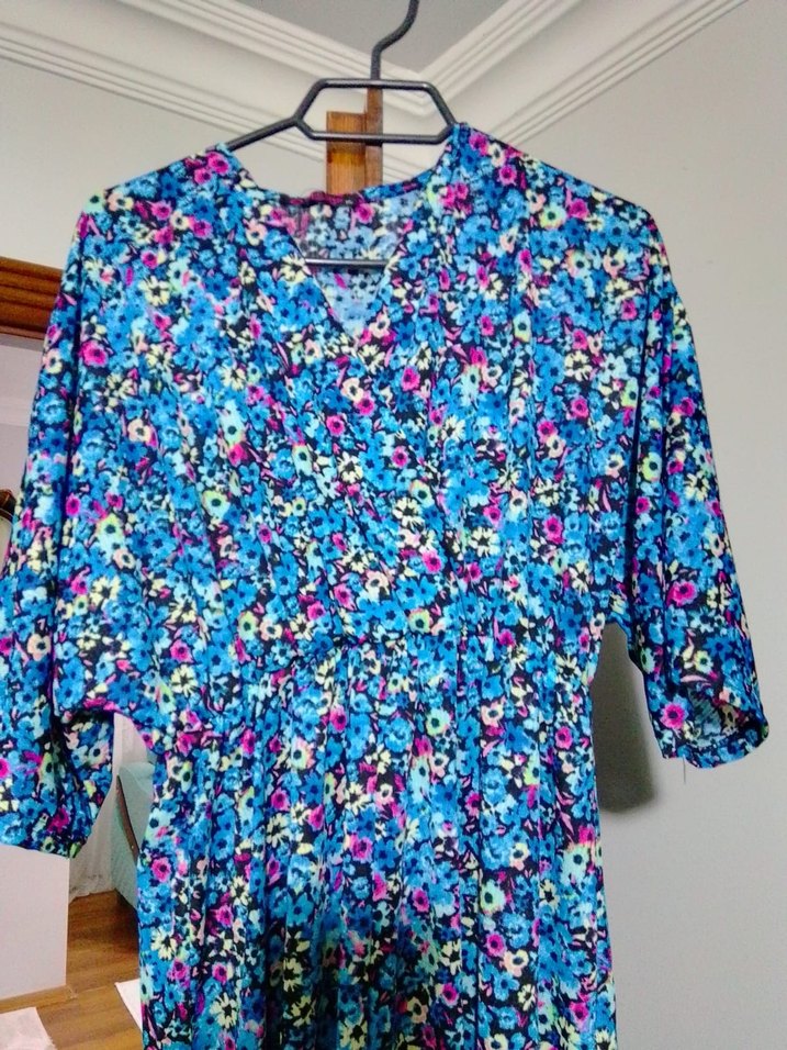 Mavi Bohem Uzun Salaş Hamile Elbisesi - Görsel 3