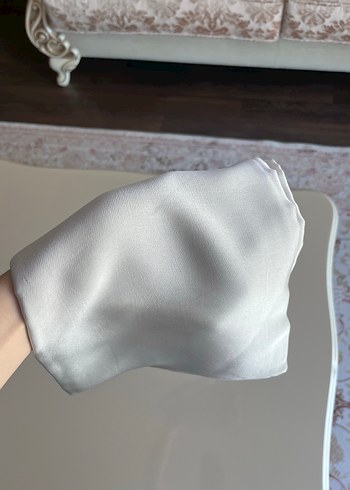 Beden Gri parlak Saten Şal
