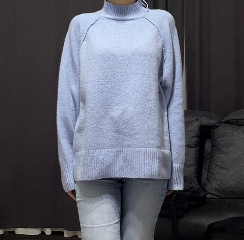 Stradivarius mavi basic triko kazak