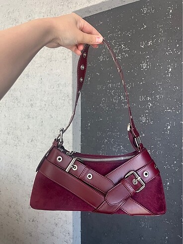 Bordo kol çantası