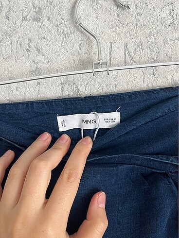 xs Beden lacivert Renk Mango koyu denim lacivert bağlamalı etek