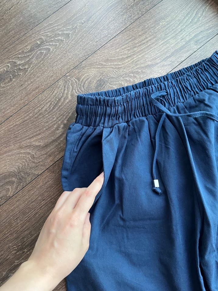 Midi boy havuç pantolon lacivert - Görsel 3