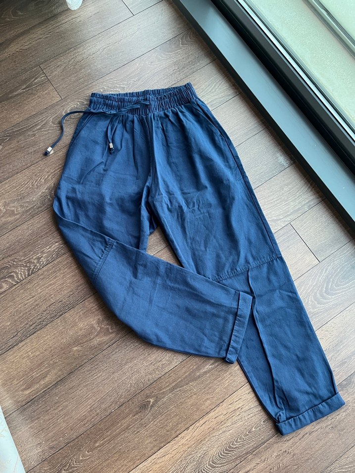 Midi boy havuç pantolon lacivert - Görsel 2