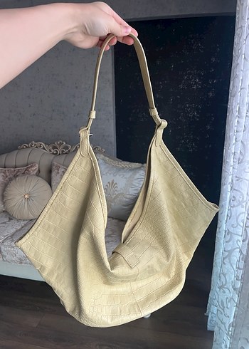 Stradivarius Stradivarius açık sarı büyük kol çantası