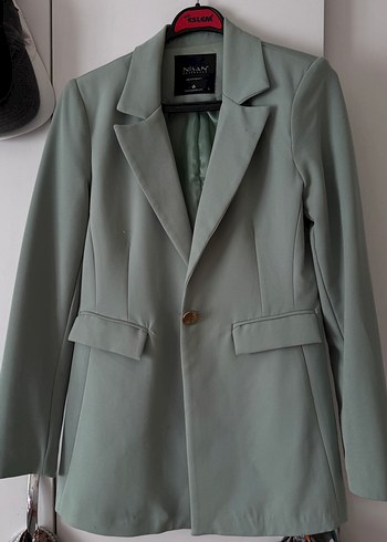 Zara Mint Yesili Tek Dugmeli Blazer