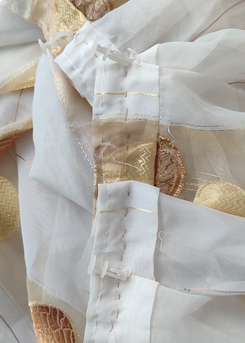 Açık Kahverengi Puantiyeli Modern Tül Perde - Görsel 3