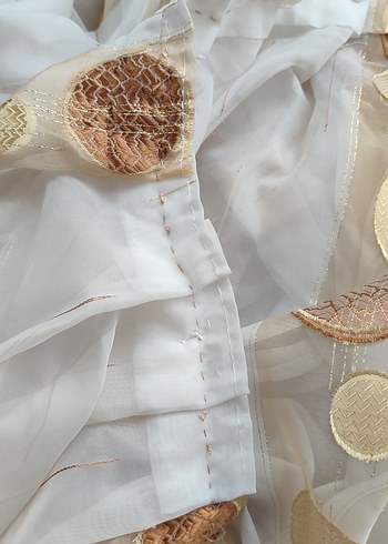 Açık Kahverengi Puantiyeli Modern Tül Perde - Görsel 4