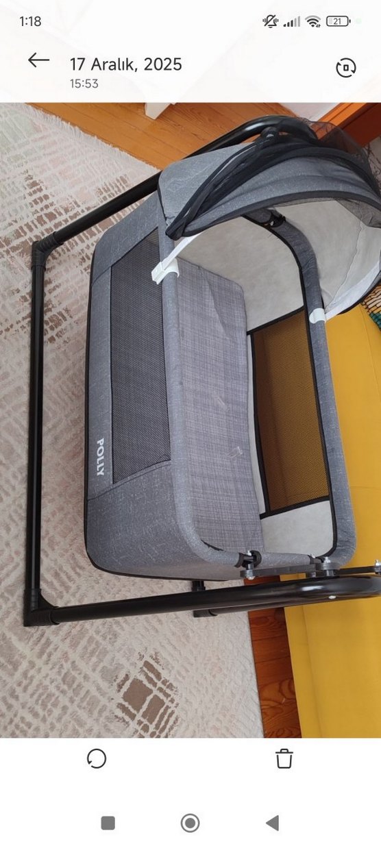 Gri Katlanabilir Bebek Sepeti - Görsel 2