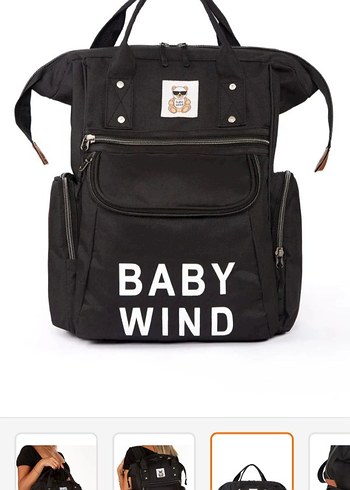 Baskılı Siyah Bebek Çantası - Görsel 3