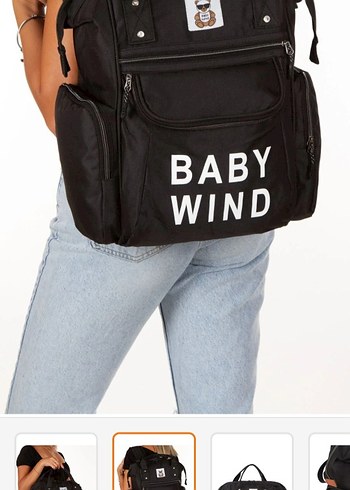 Baskılı Siyah Bebek Çantası - Görsel 2