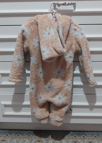 Kahverengi Peluş Kız Bebek Tulum - Görsel 2