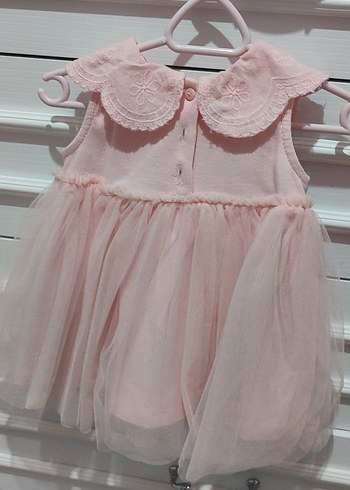 Dantel Yaka Pembe Kız Elbise - Görsel 3